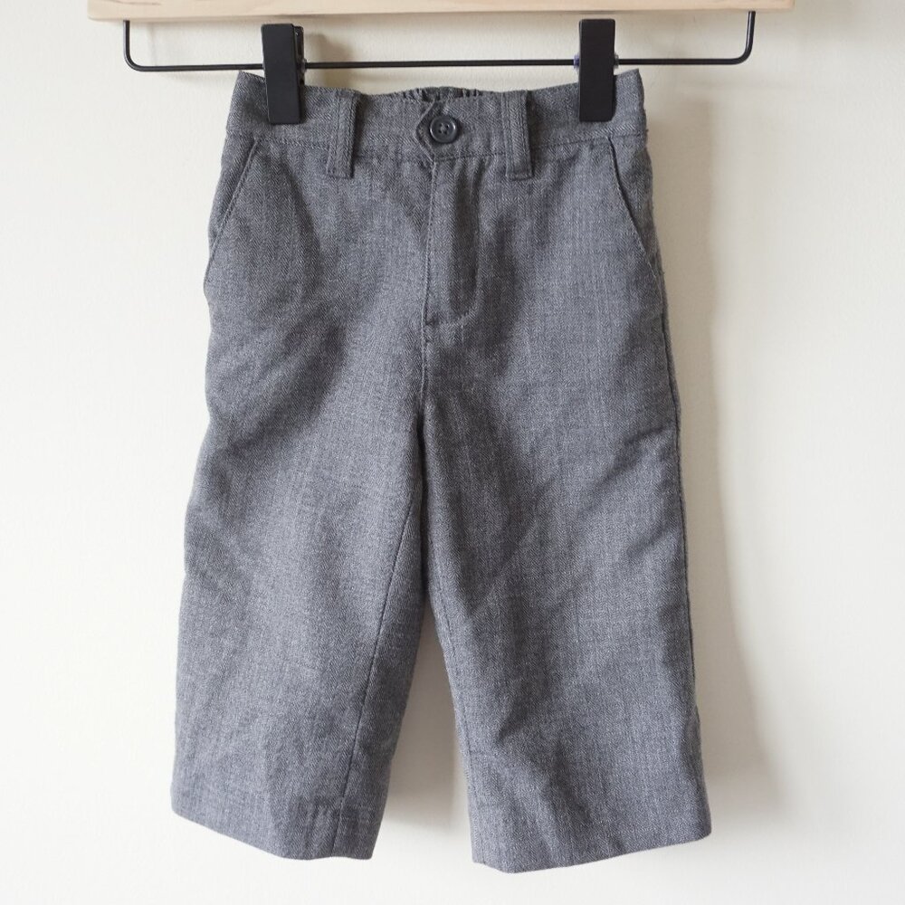 Janie and Jack Wool Herringbone Trouser Pants Gray Special Occasion Baby 12-18m